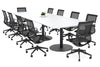 Sapphire Disc Base Boardroom Rectangle Table - Rounded Corners [3200L x 1100W with Rounded Corners] - Thumbnail 1 