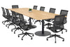 Sapphire Disc Base Boardroom Rectangle Table - Rounded Corners [3200L x 1100W with Rounded Corners] - Thumbnail 16 