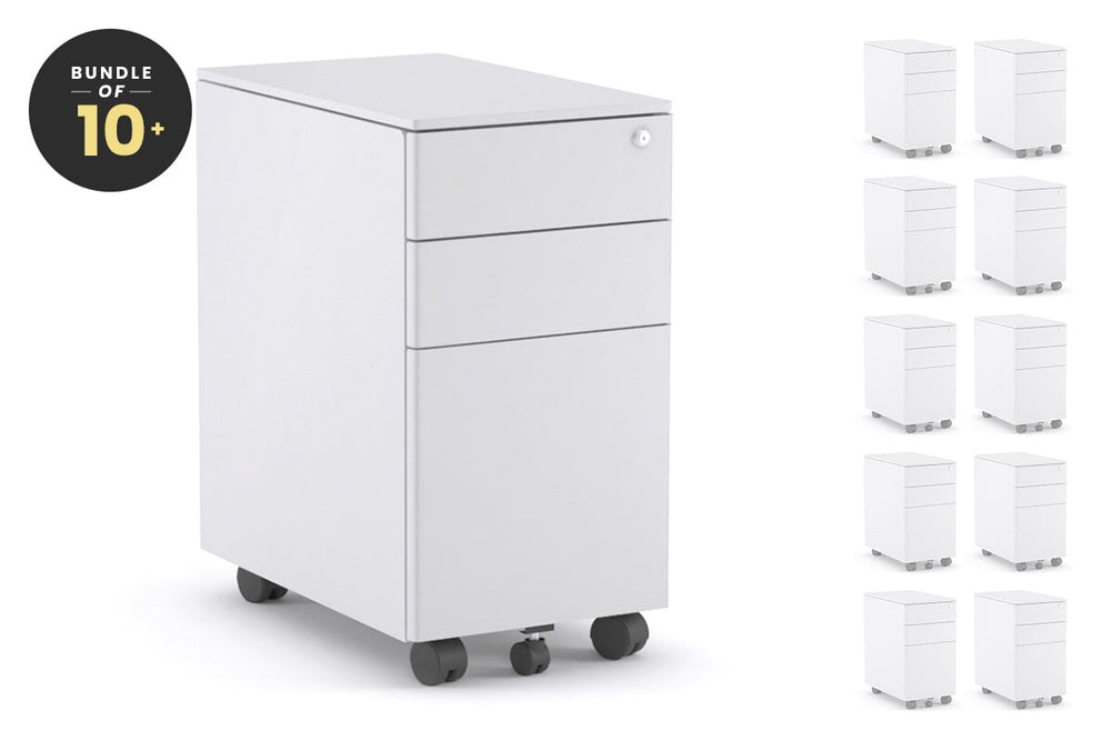 Slim Mobile Pedestal-white none 