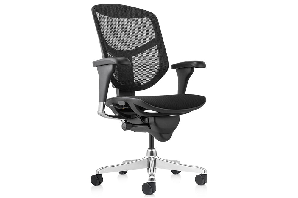 Smile and Enjoy Executive Office Chair - Medium Back with Fabric Seat-black  