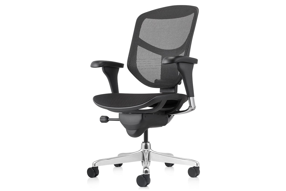 Smile and Enjoy Executive Office Chair - Medium Back with Fabric Seat-black  