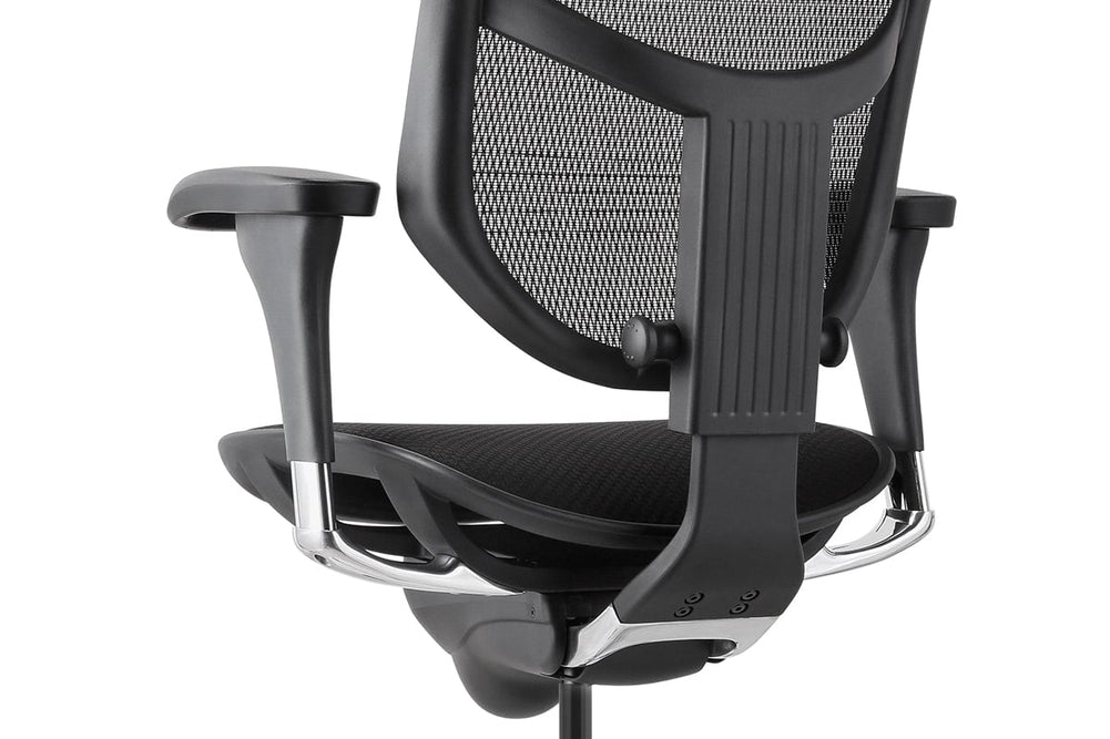 Smile and Enjoy Executive Office Chair - Medium Back with Fabric Seat-black  