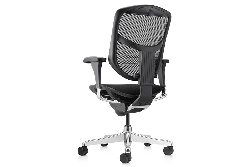 Smile and Enjoy Executive Office Chair - Medium Back with Fabric Seat-black  
