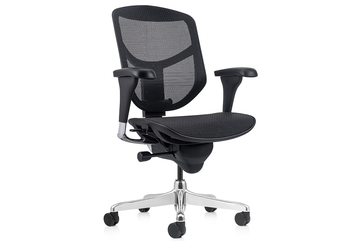 Smile and Enjoy Executive Office Chair - Medium Back with Mesh Seat-Smile and Enjoy - arms  