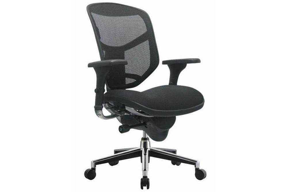 Smile and Enjoy Executive Office Chair - Mesh Back with Fabric Seat-black  