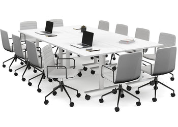 Solana Multi 4 Person Flip Top Tables [2800L x 1400W] Jasonl white leg white none