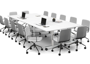Solana Multi 4 Person Flip Top Tables [3600L x 1400W] Jasonl white leg white none
