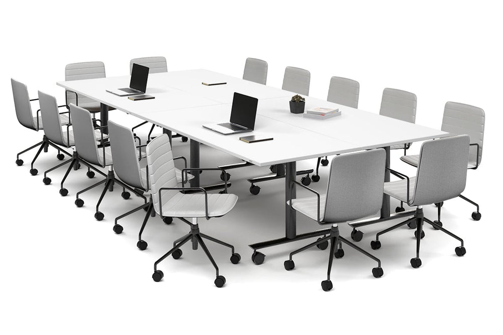Solana Multi 4 Person Flip Top Tables [3600L x 1400W]-black leg white none