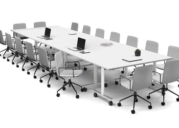 Solana Multi 6 Person Flip Top Tables [4800L x 1600W] Jasonl white leg white none