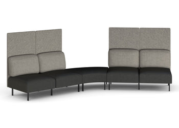 Sona Modular Privacy Sofa 5 Seater Angle Lounge - High Back Jasonl ash grey 