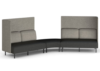 Sona Modular Privacy Sofa 5 Seater Angle Lounge - High Back with Sides Jasonl ash grey 