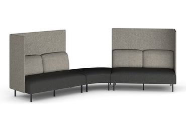 Sona Modular Privacy Sofa 5 Seater Angle Lounge - High Back with Sides Jasonl ash grey 