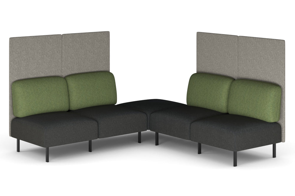 Sona Modular Privacy Sofa 5 Seater Corner Lounge - High Back-moss green  