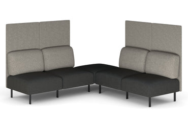 Sona Modular Privacy Sofa 5 Seater Corner Lounge - High Back Jasonl ash grey 