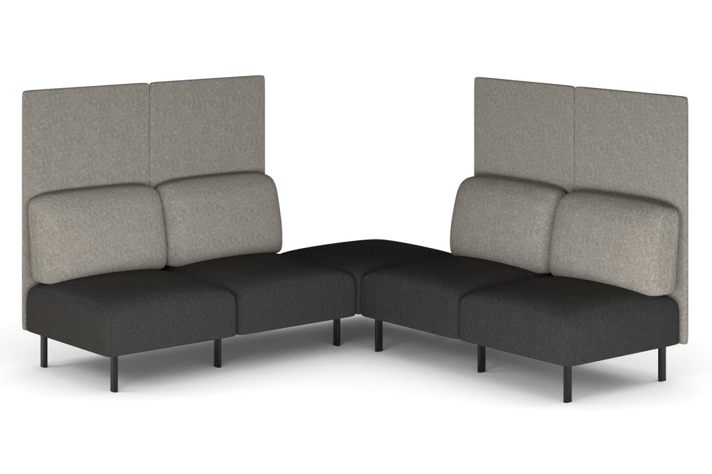 Sona Modular Privacy Sofa 5 Seater Corner Lounge - High Back-ash grey  