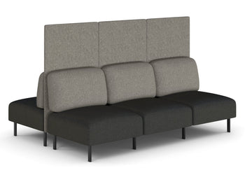 Sona Modular Privacy Sofa 6 Seater Back to Back Lounge - High Back Jasonl ash grey 