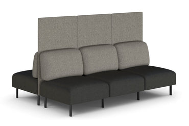 Sona Modular Privacy Sofa 6 Seater Back to Back Lounge - High Back Jasonl ash grey 