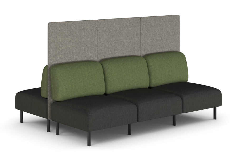 Sona Modular Privacy Sofa 6 Seater Back to Back Lounge - High Back-moss green  
