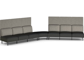 Sona Modular Privacy Sofa 7 Seater Angle Lounge - High Back Jasonl ash grey 