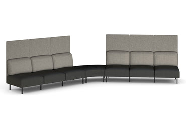 Sona Modular Privacy Sofa 7 Seater Angle Lounge - High Back Jasonl ash grey 