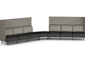 Sona Modular Privacy Sofa 7 Seater Angle Lounge - High Back with Sides Jasonl ash grey 