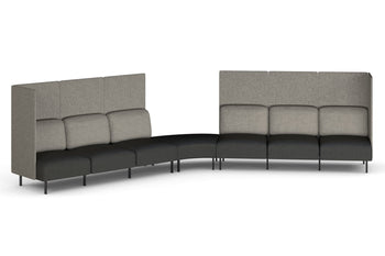  - Sona Modular Privacy Sofa 7 Seater Angle Lounge - High Back with Sides - 1