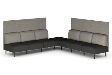 Sona Modular Privacy Sofa 7 Seater Corner Lounge - High Back Jasonl ash grey 