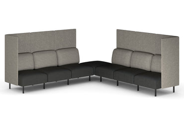 Sona Modular Privacy Sofa 7 Seater Corner Lounge - High Back with Sides Jasonl ash grey 