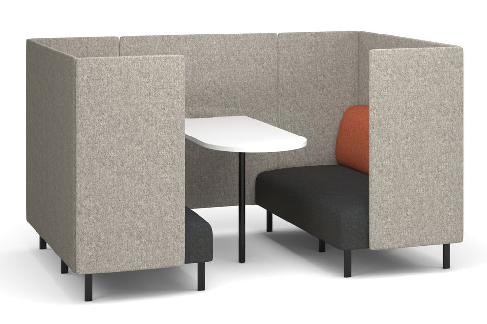 Sona Modular Sofa 4 Seater Meeting Configuration-clay red white 