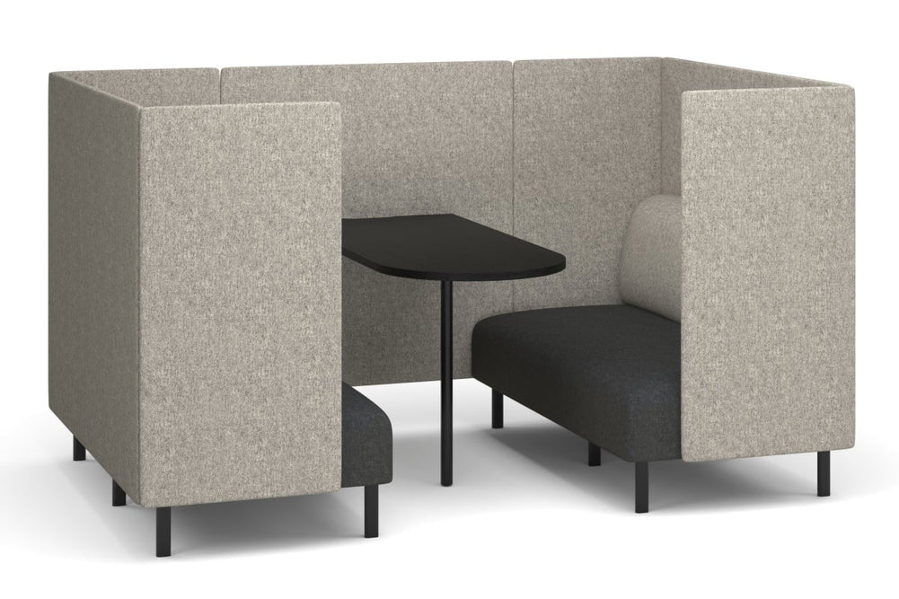 Sona Modular Sofa 4 Seater Meeting Configuration-ash grey black 