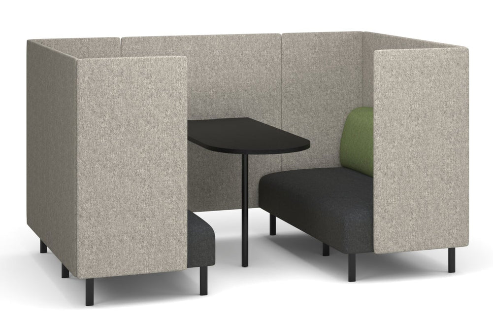 Sona Modular Sofa 4 Seater Meeting Configuration-moss green black 