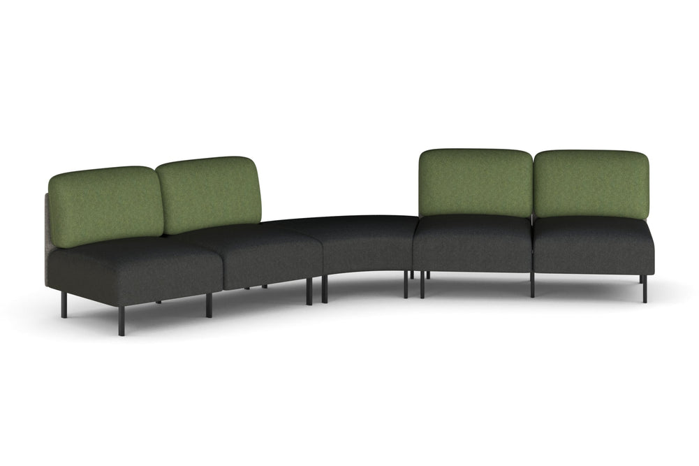 Sona Modular Sofa 5 Seater Angle Lounge - Low Back-moss green  