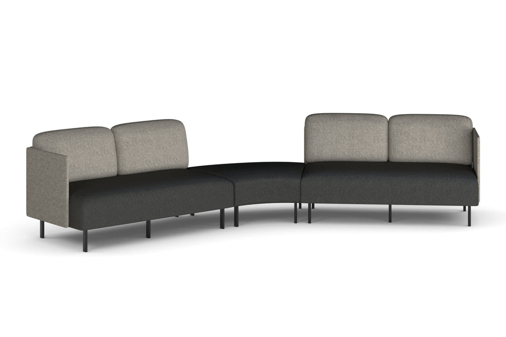 Sona Modular Sofa 5 Seater Angle Lounge - Low Back with Sides-ash grey  
