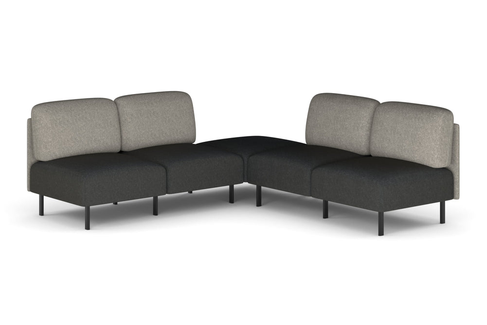 Sona Modular Sofa 5 Seater Corner Lounge - Low Back-ash grey  
