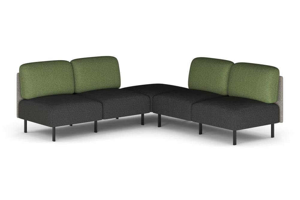 Sona Modular Sofa 5 Seater Corner Lounge - Low Back-moss green  