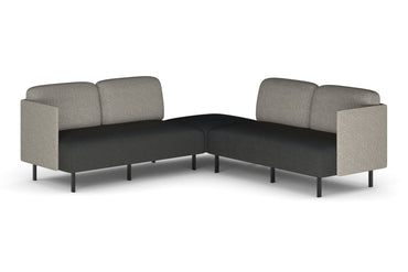 Sona Modular Sofa 5 Seater Corner Lounge - Low Back with Sides Jasonl ash grey 