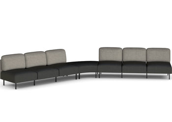 Sona Modular Sofa 7 Seater Angle Lounge - Low Back Jasonl ash grey 