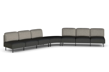 Sona Modular Sofa 7 Seater Angle Lounge - Low Back Jasonl ash grey 