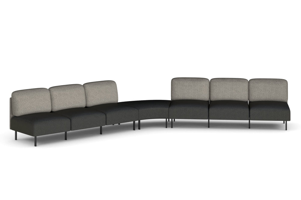 Sona Modular Sofa 7 Seater Angle Lounge - Low Back-ash grey  