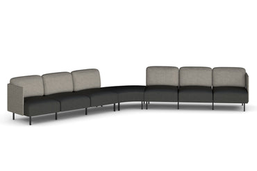 Sona Modular Sofa 7 Seater Angle Lounge - Low Back with Sides Jasonl ash grey 