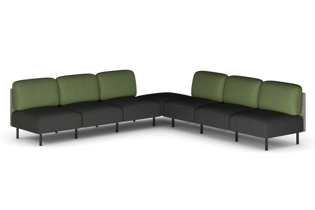 Sona Modular Sofa 7 Seater Corner Lounge - Low Back-moss green  