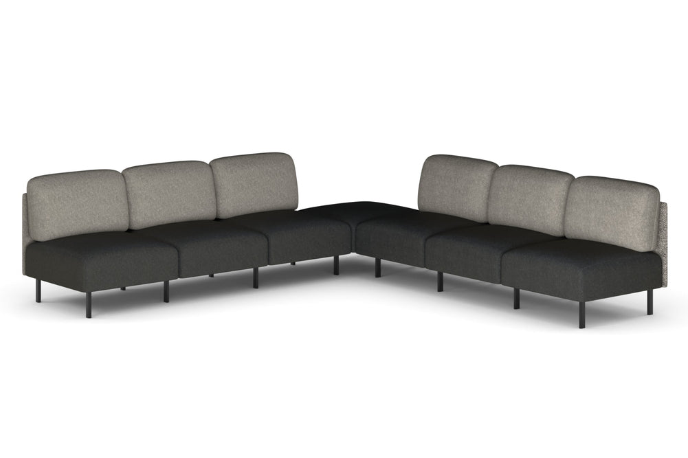 Sona Modular Sofa 7 Seater Corner Lounge - Low Back-ash grey  