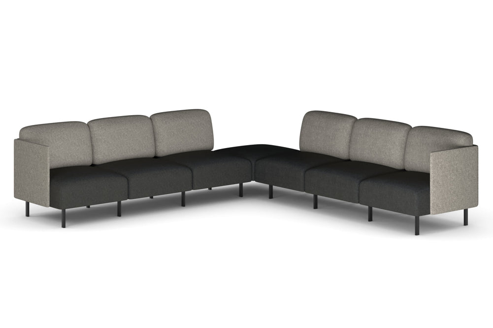 Sona Modular Sofa 7 Seater Corner Lounge - Low Back with Sides-ash grey  