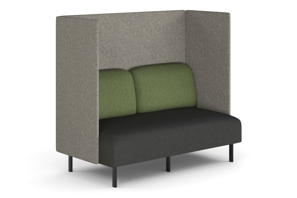 Sona Modular Privacy Sofa Double Seater Lounge - High Back with Sides-moss green  
