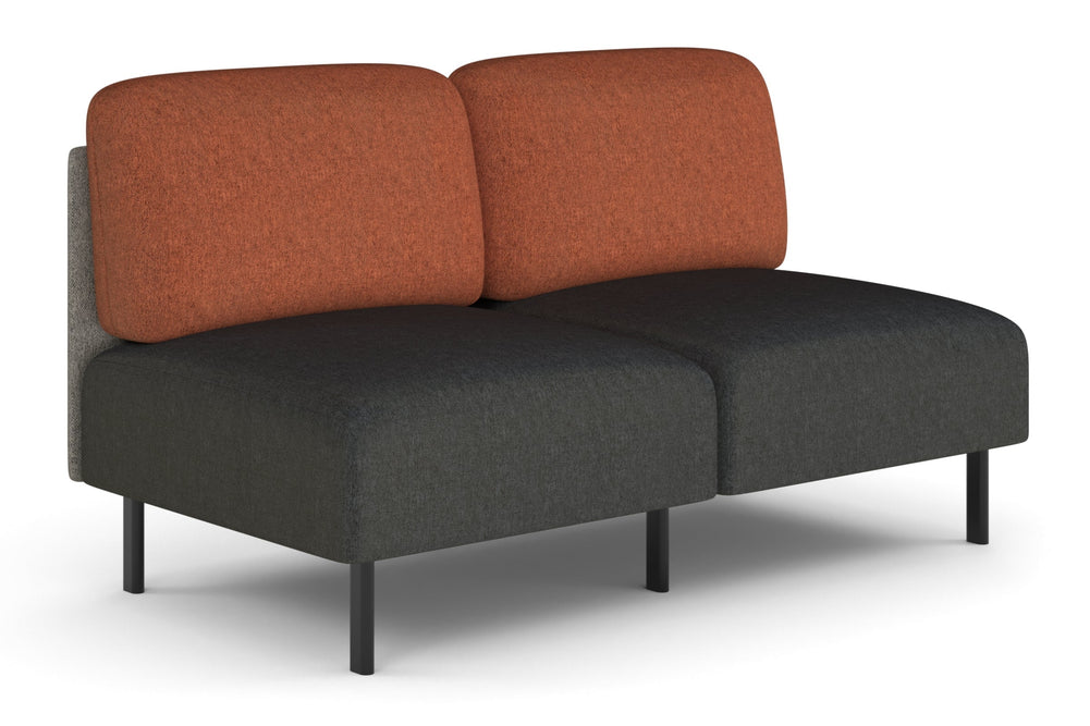 Sona Modular Sofa Double Seater Lounge - Low Back-clay red  