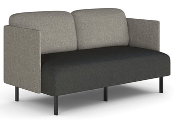 Sona Modular Sofa Double Seater Lounge - Low Back with Sides Jasonl ash grey 