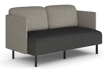 Sona Modular Sofa Double Seater Lounge - Low Back with Sides Jasonl ash grey 