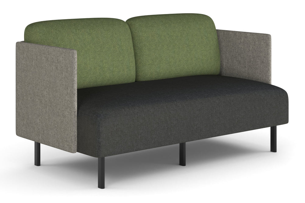 Sona Modular Sofa Double Seater Lounge - Low Back with Sides-moss green  