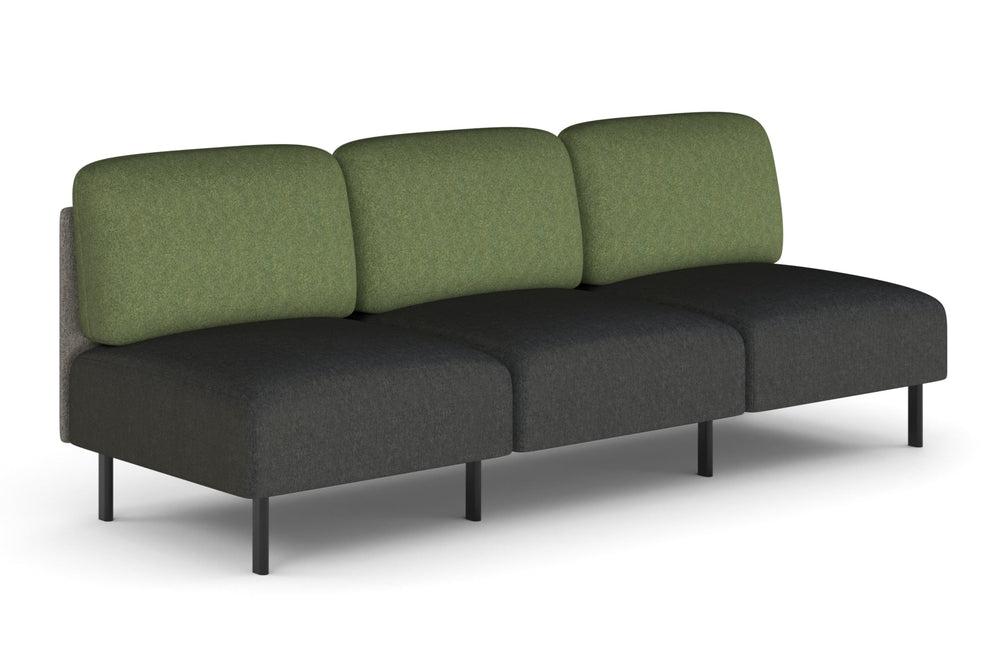 Sona Modular Sofa Triple Seater Lounge - Low Back-moss green  
