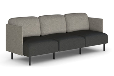 Sona Modular Sofa Triple Seater Lounge - Low Back with Sides Jasonl ash grey 